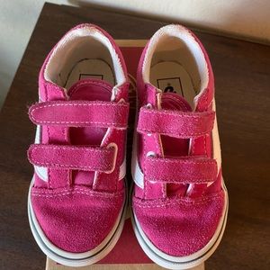 9 Toddler Vans Old Skool V fuchsia purple/ true white